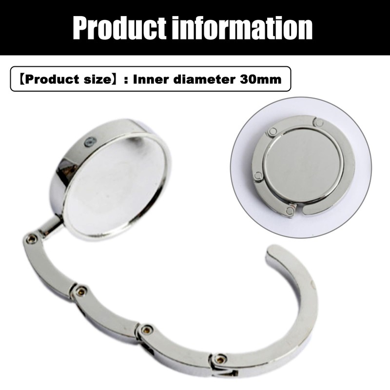 2Pcs Foldable Black Handbag Hooks, Table Bag Holders, Purse Hook