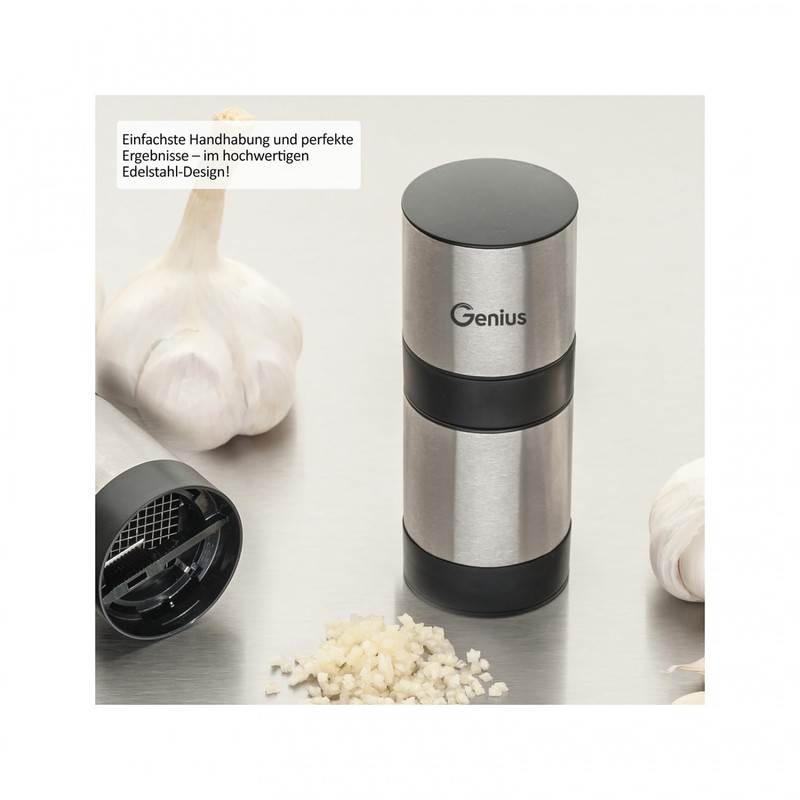 Genius Knoblauchschneider G7 ES, Edelstahl, Silber, 27 x 18 x