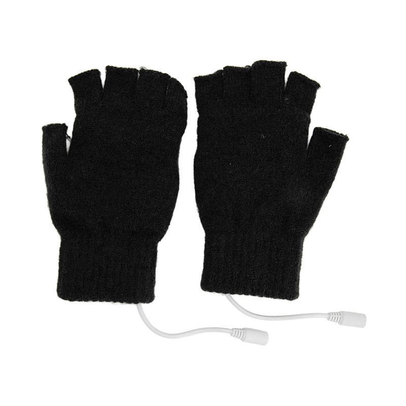 USB Heated Gloves Full Half Fold Back Warm Heated Winter