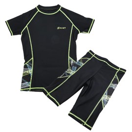 SPYMINNPOO Traje de Baño de 2 Piezas, Pantalones Cortos y Camisa Natación Clásico Secado Rápido para Surf, Nadar Diario, Snorkel (L)