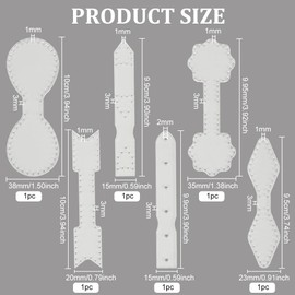 BENECREAT 6 PCS Acrylic Leather Wallet Template, DIY Leather Handle Transparent Template, Durable Leather Template for Handmade Leather Carrying Handles, Wallets or Other Leather Crafts