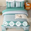 Heymybed Boho Quilt Set Queen Size Green Coverlet Bedspread Bohemian