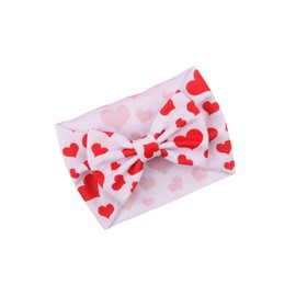 JustMyDress Baby Girls Flower Headband Heart-Shaped Hair Band With Bowknot Valentine's Day JHV03 (Turban-White)