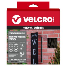 Cinta de montaje Extreme de la marca VELCRO | 20 pies x 1 pulgada, soporta 15 libras | calcomanía fuerte resistente | Montaje en ladrillo, hormigón pa