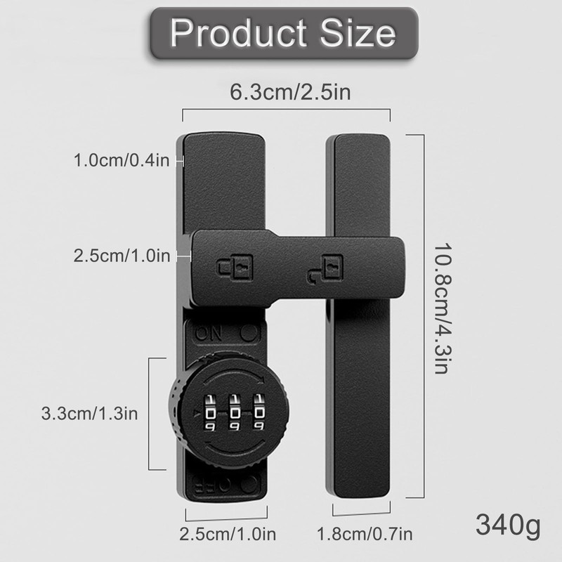 Fine jade2 Lock with Password Lock Sliding Door Lock Hasp