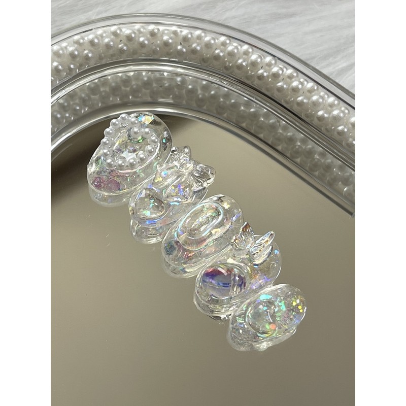 Clear Nocturne Handmade Nail Tips - Point / 클리어녹턴 수제네일팁