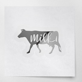 Decal Stickers of Milk (Metallic Silver) (Set of 2) Premium Waterproof Vinyl Decal Stickers for Laptop Phone Accessory Helmet Car Window Mug Tuber Cup Door Wall - BICVER1f36942SIW19Y24