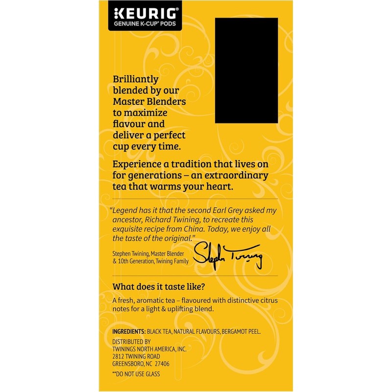 Twinings Earl Grey Black Tea K-Cup Pods for Keurig, 24