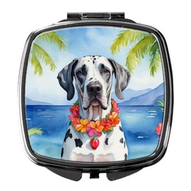 Caroline's Treasures Great Dane Luau Compact Mirror Decorative Travel Makeup Mirror for Women Girls Gifts Pocket Makeup Mirror Folding Handheld