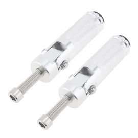 Windance M8 8mm Motorcycle Foldable Foot Pegs, CNC Aluminum Footrests Pedals Compatible with Honda Suzuki Kawasaki Aprilia (Silver)