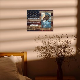 SSQBZU Veteran 4x6 Picture Frame, Veteran Gifts, American Flag Decorations, Wall Mount&Table Top, Patriotic Decorations, Memorial Gifts, Favors for Veterans Day, Thanksgiving, Christmas, etc.(027)