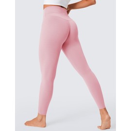 BAYDI Leggings for Women Butter Soft Workout Leggings High Waisted Compression Womens Leggings Tummy Control Yoga Pants Pink 25"