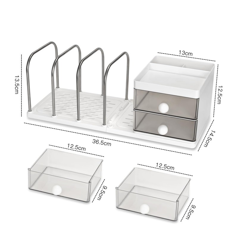 RISEMART Desk Organiser with File Holder, Versatile Desk Tidy Stationery