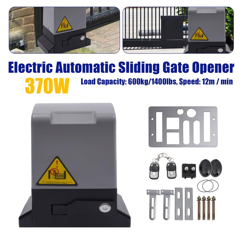 YIPONYT 1400lb Chain Driven Automatic Sliding Gate Opener with 2