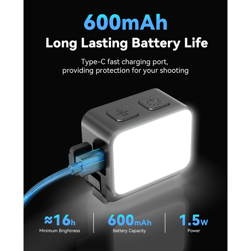 Mini Light for Action Camera, Osmo Pocket 3 LED Fill