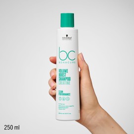 Schwarzkopf Professional Bonacure Volume Boost Shampoo for Fine Flat Hair, Vegan Creatine Cell Equaliser Technology, Antistatic Cleansing, Fuller Hair Effect, Cleansing, 250 ml