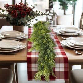 9FT Real Touch Norfolk Christmas Pine Garland Set of 2, Lifelike Artificial Bendable Greenery Garland for Front Door, Mantle, Staircase, Windowsill Indoor Outdoor Christmas Decorations