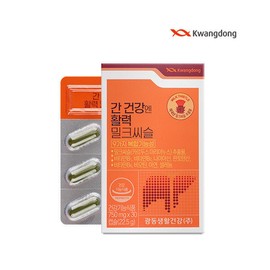 [Guangdong Life Health] Liver health vitality milk thistle 30 tablets 6 boxes / soft capsule milk thistle thread / [광동생활건강] 간건강엔 활력 밀크씨슬 30정 6박스 / 연질캡슐 밀크시슬 실