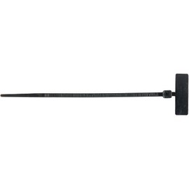 Secure 4 Inch Black UV Resistant Label Marker ID Cable Tie - Outside Flag for Identification - 100 Pack