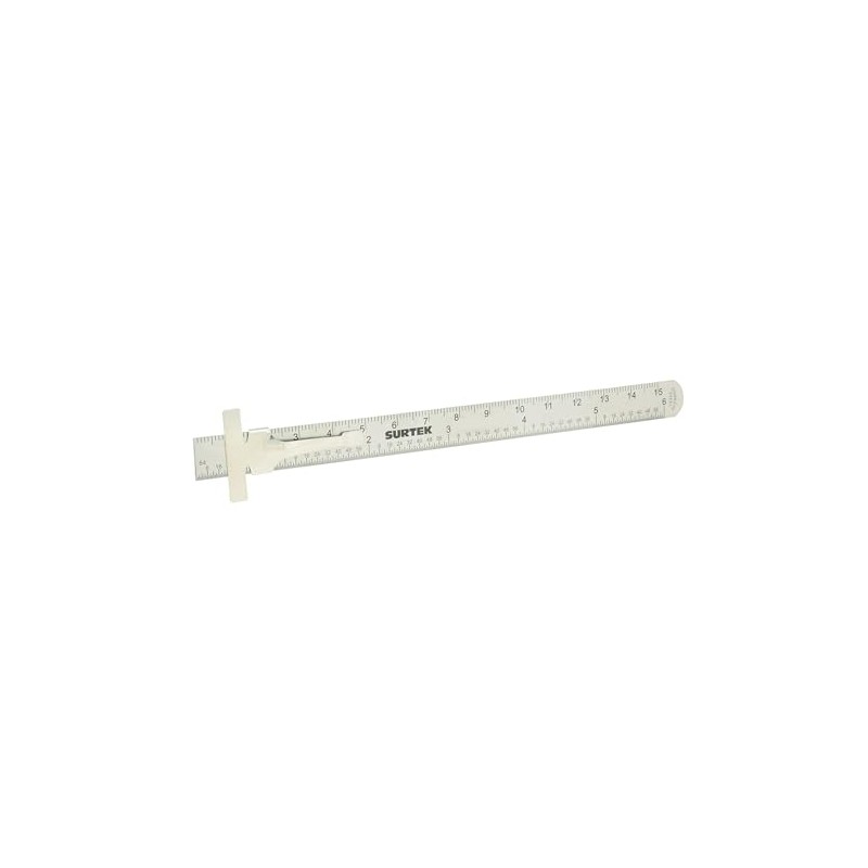 Surtek 122210 Regla de bolsillo de acero inoxidable 6"
