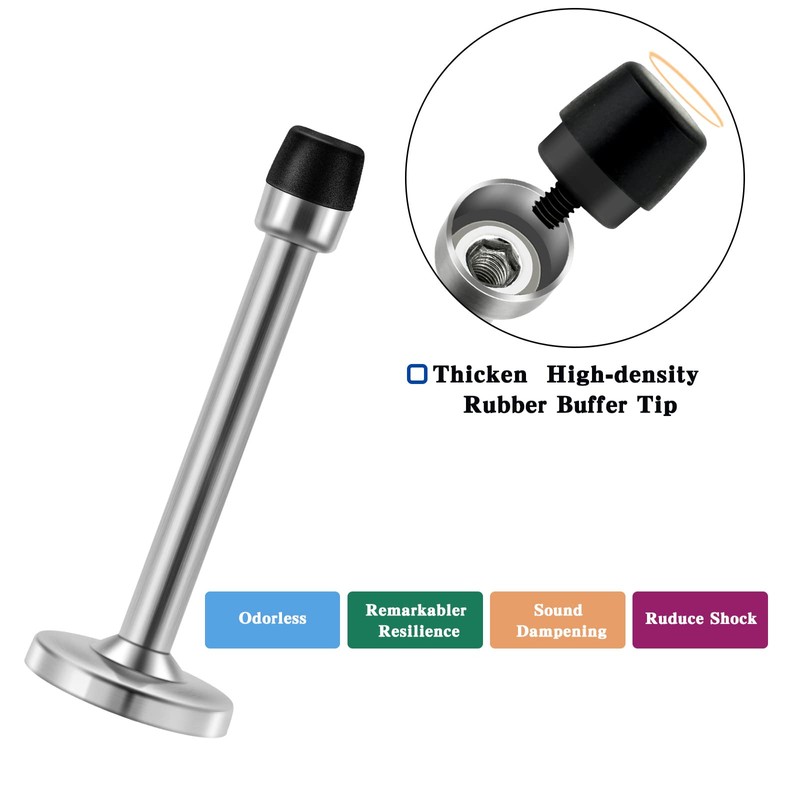 Door Stops, 6 Inch(150mm) Long Door Stopper, Stainless Steel, Wall