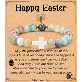 Leyung Easter Basket Stuffers for Teens Adults, Christian Easter Essentials Gifts for Girls Women, Religious Cross Bracelet Jewlry for Teenage Girls Daughter Granddaughter Niece Goddaughter