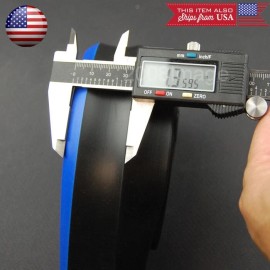 SDeelCase 1.3" Black w/ Blue Trim EZ Fit Bumper Lip Splitter Chin Splitter For Mini  Rover