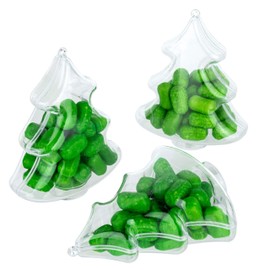 Christmas Tree Shaped Acrylic Candy Boxes,12 Pack,4.5"x3.75"x2",Perfect for Weddings, Birthdays, Party Favors and Gifts,Cute Clear Plastic Containers,Clear Fillable Ornaments Crafts Decorations