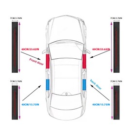 FT FUNTOR Car Door Sill Protector, Scratch Resistant Door Sill Bumper Protective Film, Universal Automobile Accessories Threshold Protection Sticker (B-Red-4pcs)