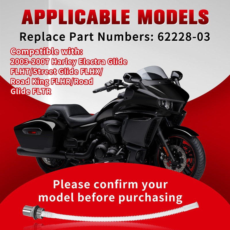 AotoParts 62228-03 Fuel Check Valve Assembly Compatible with 2003-2007 Harley