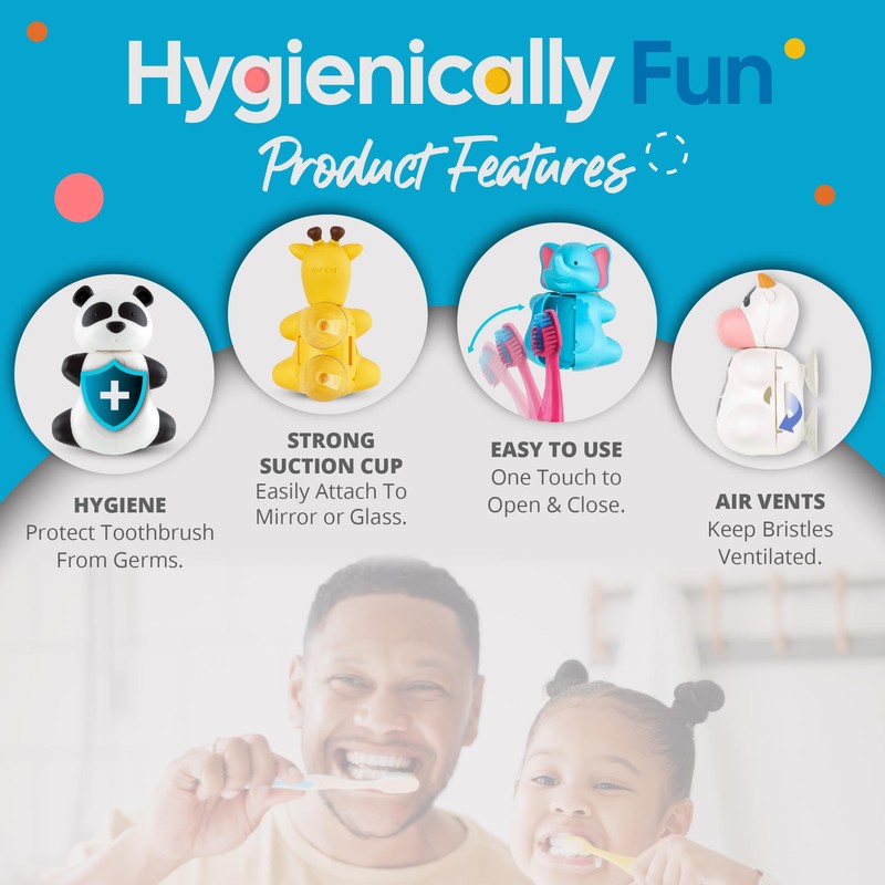 Flipper Fun Animal Pig Toothbrush Cover – Kids Toothbrush Holder