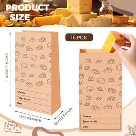 MotiMind 15 Count Cheese Storage Bags for Refrigerator 10.6 x 6 Inches Cheese Paper Bags, Sandwiches, Wrapping