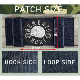 2 PCS Memento Mori Stoic Phrase of Philosophy Patches Embroidered Tactical Applique Emblem Hook and Loop Patches for Armband,Jacket,Pants,Hat,Uniforms,Coat,Biker,Backpack,Vest,Pouch,Clothes
