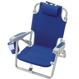 Rio Beach Kid's 5-Position Lay Flat Backpack Folding Beach Chair, Blue