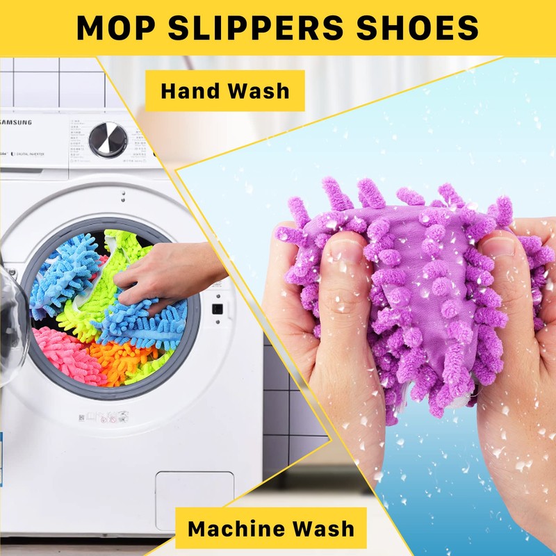 20PCS Mop Socks for Floor Cleaning, Washable Reusable Mop Shoes,