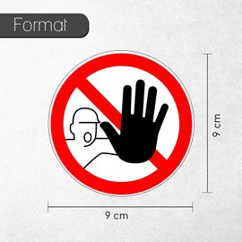 'Prohibition Stickers "D P006 – No Access for Unauthorised People] ø9 cm _ 175 to Go, DIN 4844, Instructions, Caution, Warning, No Access For Unauthorised People
