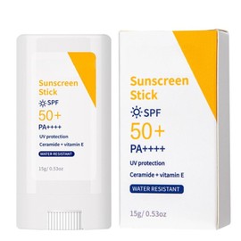 Sunscreen Stick SPF 50 - Solid Sunblock Balm for Face & Body - Portable UV Protection Sun Stick - Non-Greasy & Quick Apply Sun Cream - Water-Resistant Travel-Friendly Sunscreen 15g