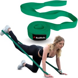 RED RAB Fabric Fitness Band with Loops, 245 cm Long, Gymnastics Band for Resistance Bands, Strength Training, Tear-Resistant Fitness Bands, Resistance Bands, Elastic Band, Sport, Training Bands, Resistance Band