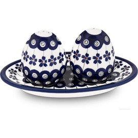 Original Bunzlauer ceramic pepper and salt shaker set in decor 166a