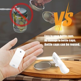Mason Jar Opener Canning Tool,Canning Jar Opener, Releases Vacuum Seal on Wide Mouth and Regular Mouth Lids,Magnetic Jar Lid Lifter for Canning. Pickling and Home Food Storage (White)