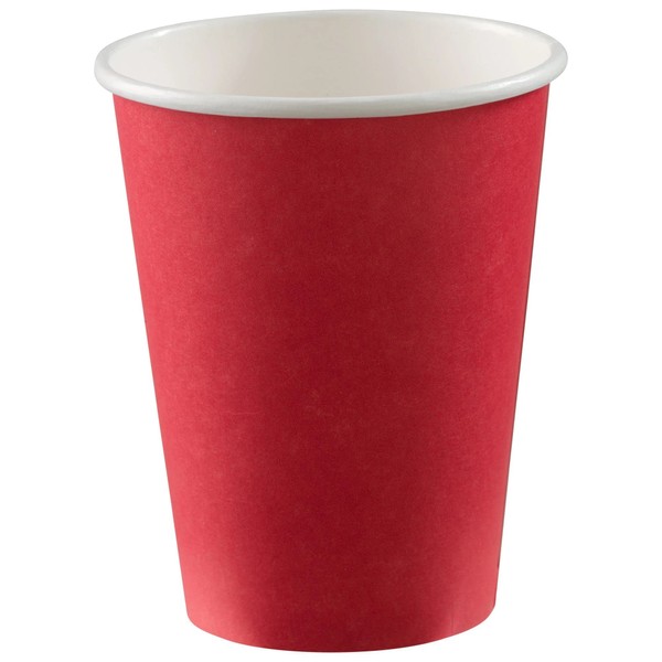 Big Party Pack Disposable Paper Cups | 12 oz. | Apple Red | Pack of 50