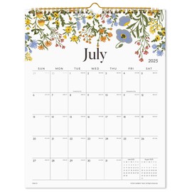 Wall Calendar 2025, 12 Monthly Floral Design Wall Calendar with Thick Paper, July 2025 - June 2026, 12" x 15", Twin-Wire Binding, Perfect for Planning