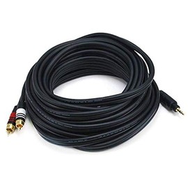 Monoprice 105601 25-Feet Premium Stereo Male to 2RCA Male 22AWG Cable, Black