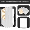 Leathario 3-Ring Portfolio Binder, Includes 5 Folder Index Dividers, 13