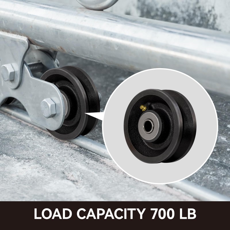 LONGRUNFORU 4" X 1.5" Sliding Gate Rollers, Cast Iron V