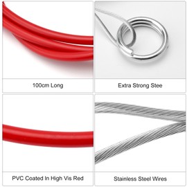 APOMOONS Pack of 2 Breakaway Rope for Trailers, 1 m Brake and Breakaway Rope with Hook, Brake Cable, Trailer Safety Rope, Trailer Car Breakaway Rope for Trailers and Caravans