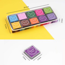 Dizdkizd Finger Craft Ink Pads, 20 Colors Craft Ink Pads for Rubber Stamps, Paper, Scrapbooking, Wood, Fabric, Best Gift for Kids