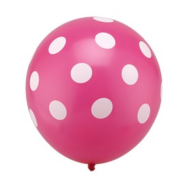 50 pcs 12" (30CM) Polka Dots Balloons Pearlised Metallic Air or Helium Wedding Birthday Christmas Party Decoration in Several Colours (Hot Pink)