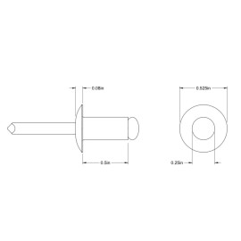 Marson (100) 1/4” Dia. x .063”-.25” Grip Range Blind POP Rivets ALL Aluminum 8-4 ADA84