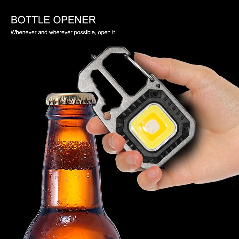 Keychain Work Light USB Charging Portable Pocket LED Flashlight Multifunctional